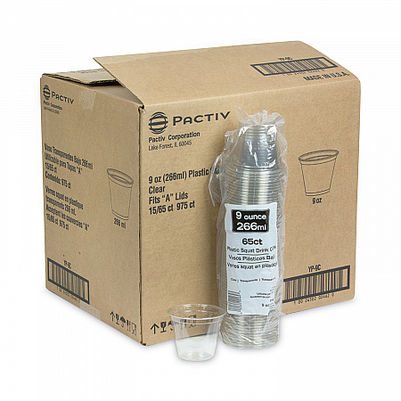EarthChoice Recycled Clear Plastic Cold Cups, 9 oz, Clear, 975/Carton (YP9C)