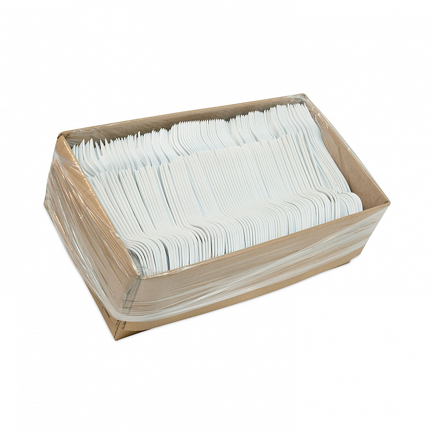 Fieldware Cutlery, Mediumweight Fork, Plastic, White, 1,000/Carton (YFWFWCH)