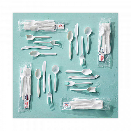 Fieldware Cutlery, Mediumweight Spoon, Plastic, White, 1,000/Carton (YFWSWCH)