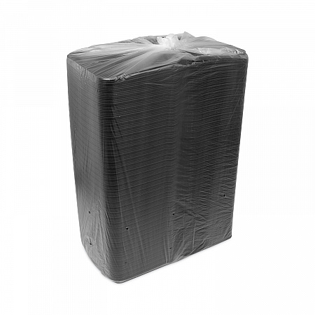 SmartLock Foam Hinged Lid Container, Medium, 8 x 8.5 x 3, Black, 150/Carton (YHLB08010000)