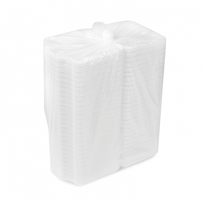SmartLock Foam Hinged Lid Container, Small, 7.5 x 8 x 2.63, White, 150/Carton (YHLW07010000)