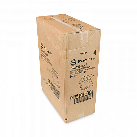 SmartLock Foam Hinged Lid Container, Large, 9 x 9.1 x 3.3, White, 150/Carton (YHLW09010000)