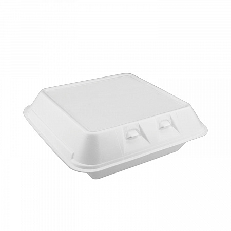SmartLock Foam Hinged Lid Container, Large, 3 Compartments, 9 x 9.25 x 3.25, White, 150/Carton (YHLW09030000)