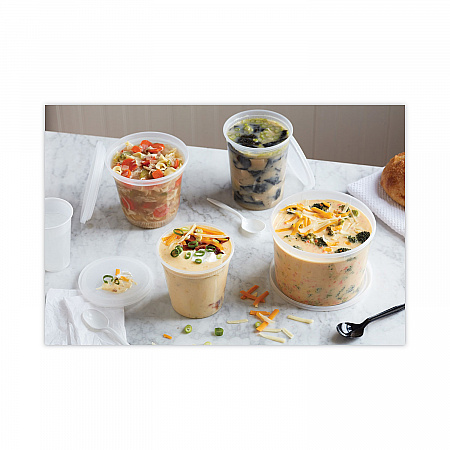 Newspring DELItainer Microwavable Container, 24 oz, 4.7 x 4.7 x 4.4, Clear, Plastic, 240/Carton (YL2524)