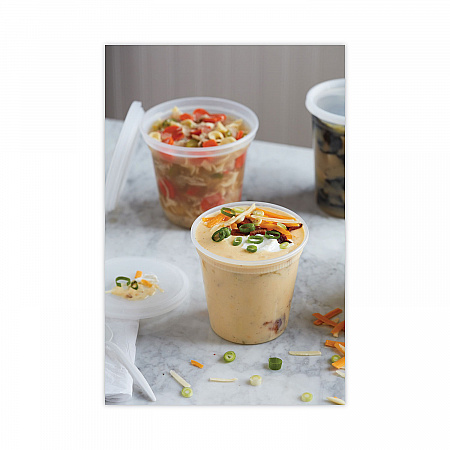 Newspring DELItainer Microwavable Container, 24 oz, 4.7 x 4.7 x 4.4, Clear, Plastic, 240/Carton (YL2524)