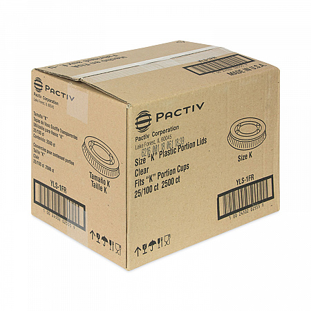 Plastic Portion Cup Lid, Fits 0.5 oz to 1 oz Portion Cups, Clear, 100/Sleeve, 25 Sleeves/Carton (YLS1FR)