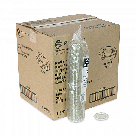 Plastic Portion Cup Lid, Fits 1.5 oz to 2.5 oz Portion Cups, Clear, 100/Pack, 24 Packs/Carton (YLS2FR)