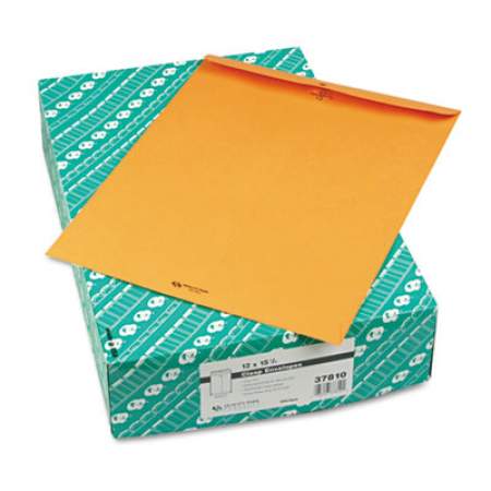 Quality Park Clasp Envelope, #15 1/2, Square Flap, Clasp/Gummed Closure, 12 x 15.5, Brown Kraft, 100/Box (37810)