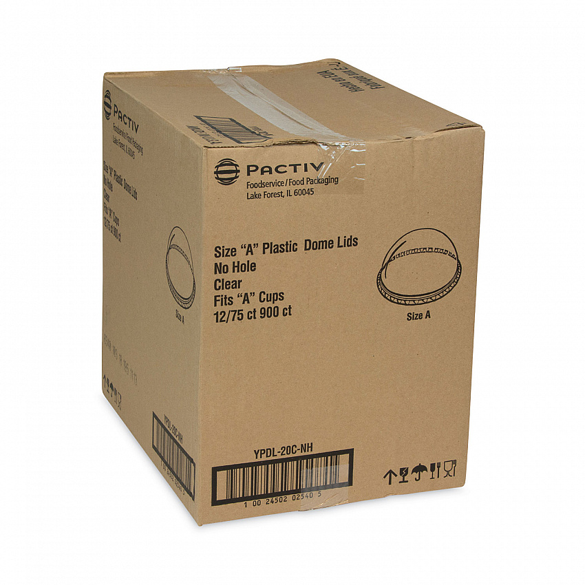 EarthChoice Strawless RPET Lid, Dome Lid, Fits 9 oz to 20 oz "A" Cups, Plastic, Clear, 900/Carton (YPDL20CNH)
