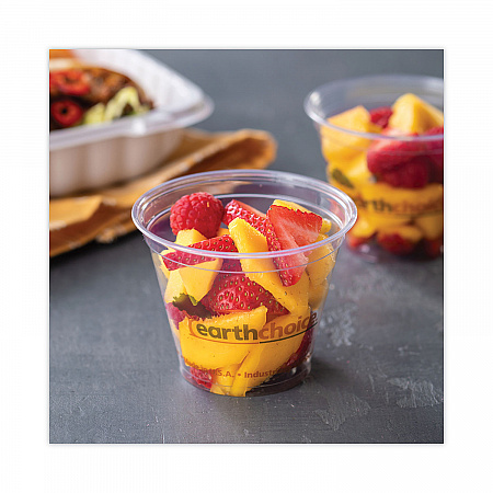 EarthChoice Compostable Cold Cup, 9 oz, Plastic, Clear/Printed, 975/Carton (YPLA9CEC)