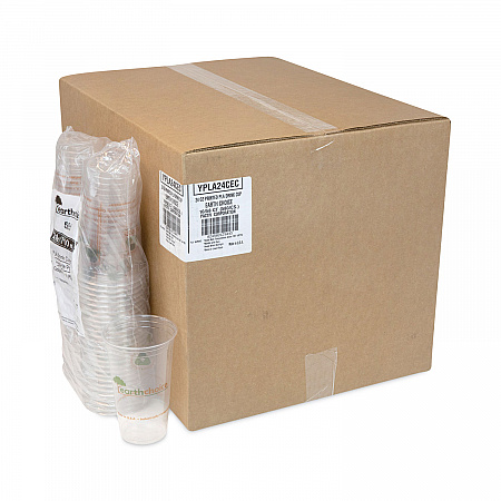 EarthChoice Compostable Cold Cup, 24 oz, Plastic, Clear/Printed, 580/Carton (YPLA24CEC)
