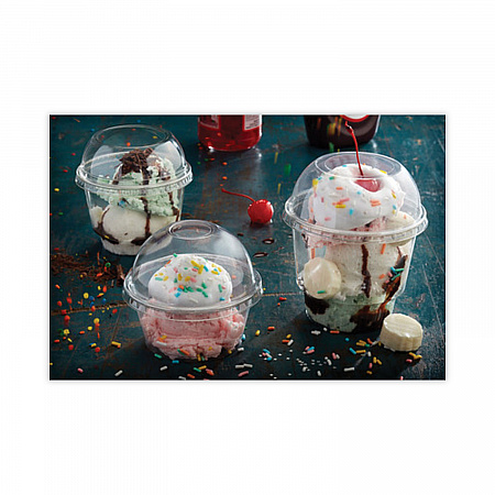 EarthChoice Recycled Clear Plastic Sundae Dish, 8 oz, 4