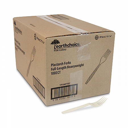 EarthChoice PSM Cutlery, Heavyweight Fork, Plastic, Tan, 1,000/Carton (YPSMFTEC)