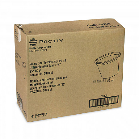 Plastic Portion Cup, 1 oz, Translucent, 200/Sleeve, 25 Sleeves/Carton (YS100)