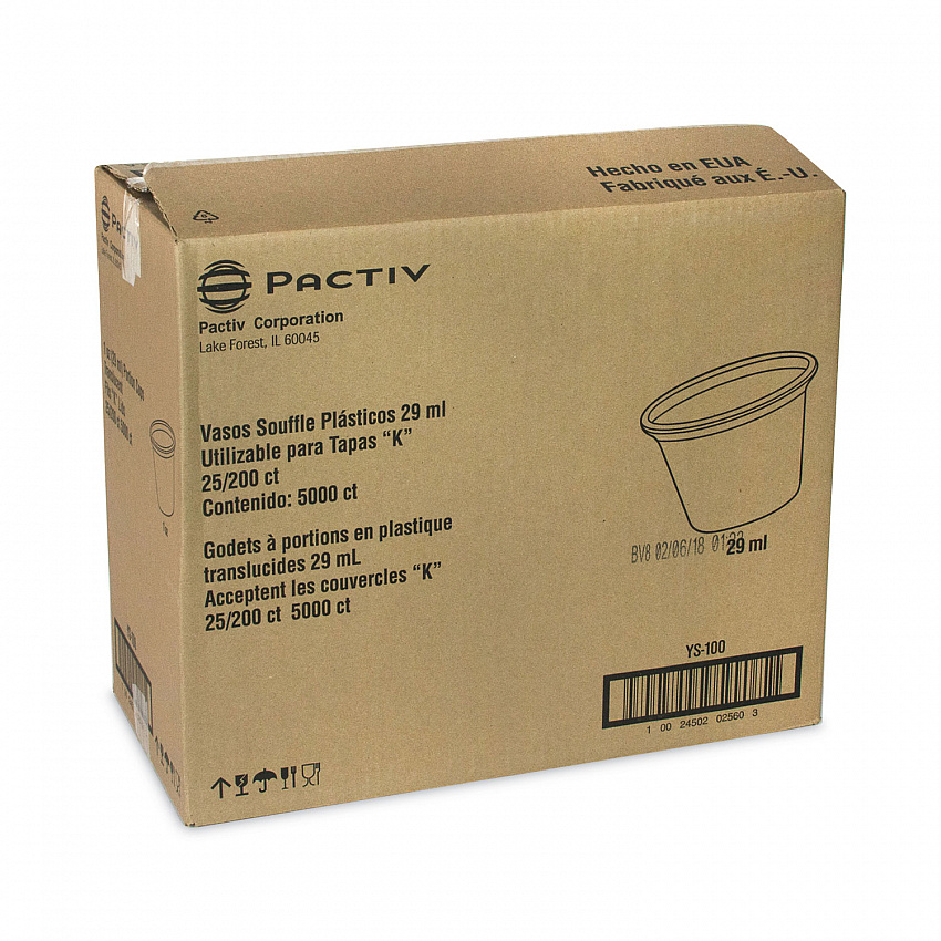 Plastic Portion Cup, 1 oz, Translucent, 200/Sleeve, 25 Sleeves/Carton (YS100)