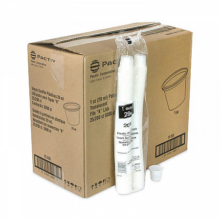 Plastic Portion Cup, 1 oz, Translucent, 200/Sleeve, 25 Sleeves/Carton (YS100)