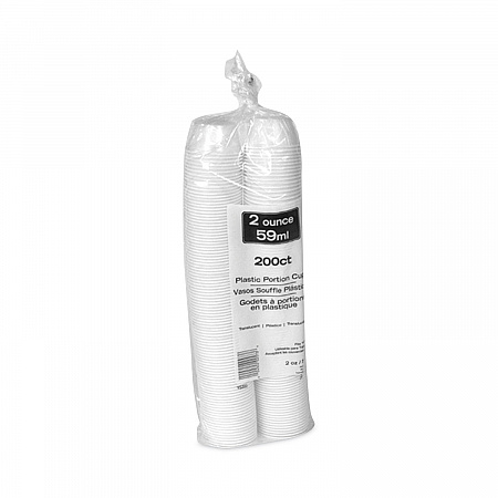Plastic Portion Cup, 2 oz, Translucent, 200/Bag, 12 Bags/Carton (YS200)
