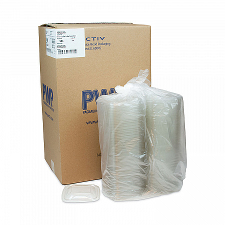 EarthChoice Recycled PET Container Lid, For 8 oz/12 oz/16 oz Container Bases, 5.5 x 5.5 x 0.38, Clear, Plastic, 504/Carton (YSACLD05)
