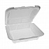 Vented Foam Hinged Lid Container, Dual Tab Lock Economy, 8.4 x 8 x 3, White, 150/Carton (YTD18801ECON)