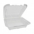 Vented Foam Hinged Lid Container, Dual Tab Lock, 8.4 x 8 x 3, White, 150/Carton (YTD188010000)