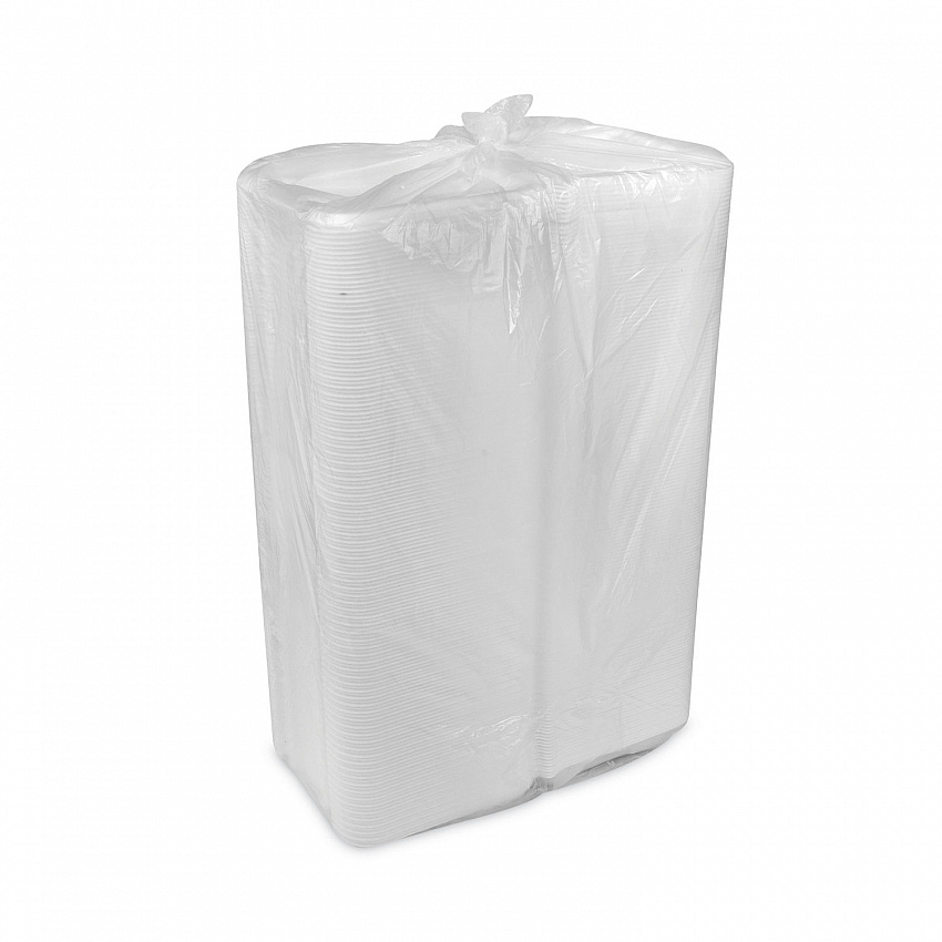 Vented Foam Hinged Lid Container, Dual Tab Lock, 8.4 x 8 x 3, White, 150/Carton (YTD188010000)