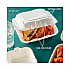 Vented Foam Hinged Lid Container, Dual Tab Lock, 8.4 x 8 x 3, White, 150/Carton (YTD188010000)