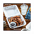 Vented Foam Hinged Lid Container, Dual Tab Lock, 8.4 x 8 x 3, White, 150/Carton (YTD188010000)