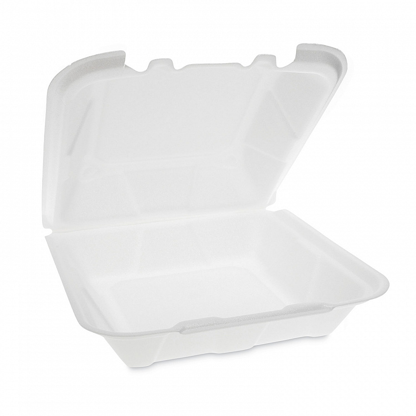 Vented Foam Hinged Lid Container, Dual Tab Lock, 9.13 x 9 x 3.25, White, 150/Carton (YTD199010000)
