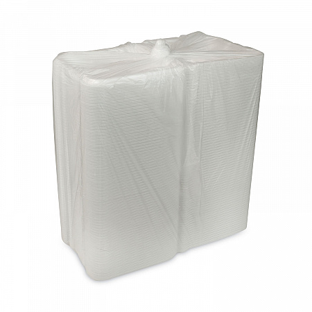 Vented Foam Hinged Lid Container, Dual Tab Lock, 3 Compartments, 9.1 x 9 x 3.3, White, 150/Carton (YTD199030000)