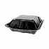 Vented Foam Hinged Lid Container, Dual Tab Lock, 9.1 x 9 x 3.3, Black, 150/Carton (YTDB99010000)