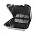 Vented Foam Hinged Lid Container, Dual Tab Lock, 9.1 x 9 x 3.3, Black, 150/Carton (YTDB99010000)