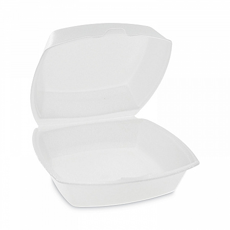 Foam Hinged Lid Container, Single Tab Lock, 6 x 6 x 3, White, 500/Carton (YTH100800000)
