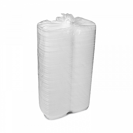 Foam Hinged Lid Container, Single Tab Lock, 6 x 6 x 3, White, 500/Carton (YTH100800000)