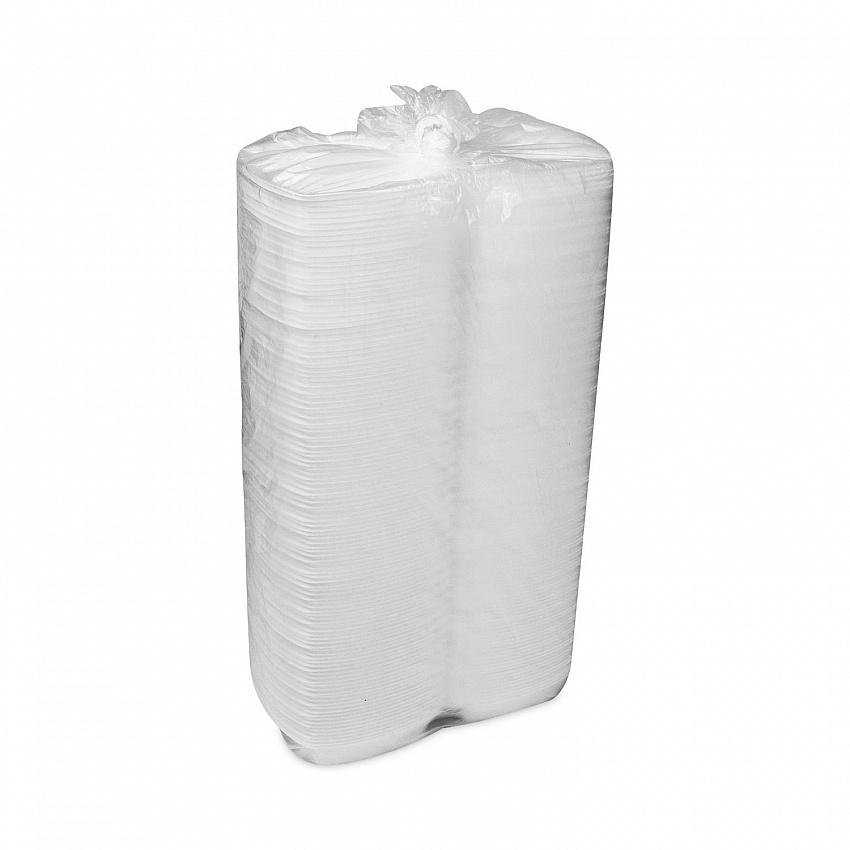 Foam Hinged Lid Container, Single Tab Lock, 6 x 6 x 3, White, 500/Carton (YTH100800000)