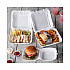 Foam Hinged Lid Container, Single Tab Lock, 6 x 6 x 3, White, 500/Carton (YTH100800000)