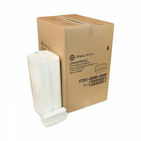 Foam Hinged Lid Container, Single Tab Lock Hot Dog, 7.25