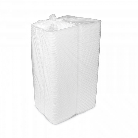 Foam Hinged Lid Container, Single Tab Lock #205 Utility, 9.2 x 6.5 x 2.8, White, 150/Carton (YTH102050001)