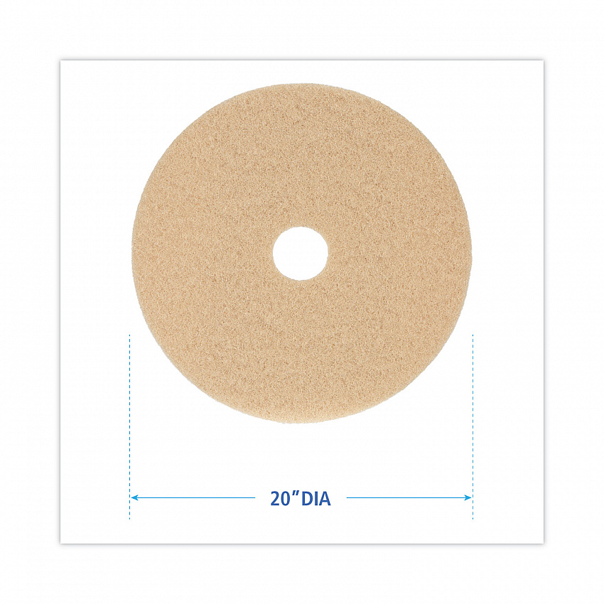 Burnishing Floor Pads, 20" Diameter, Tan, 5/Carton (4020ULT)