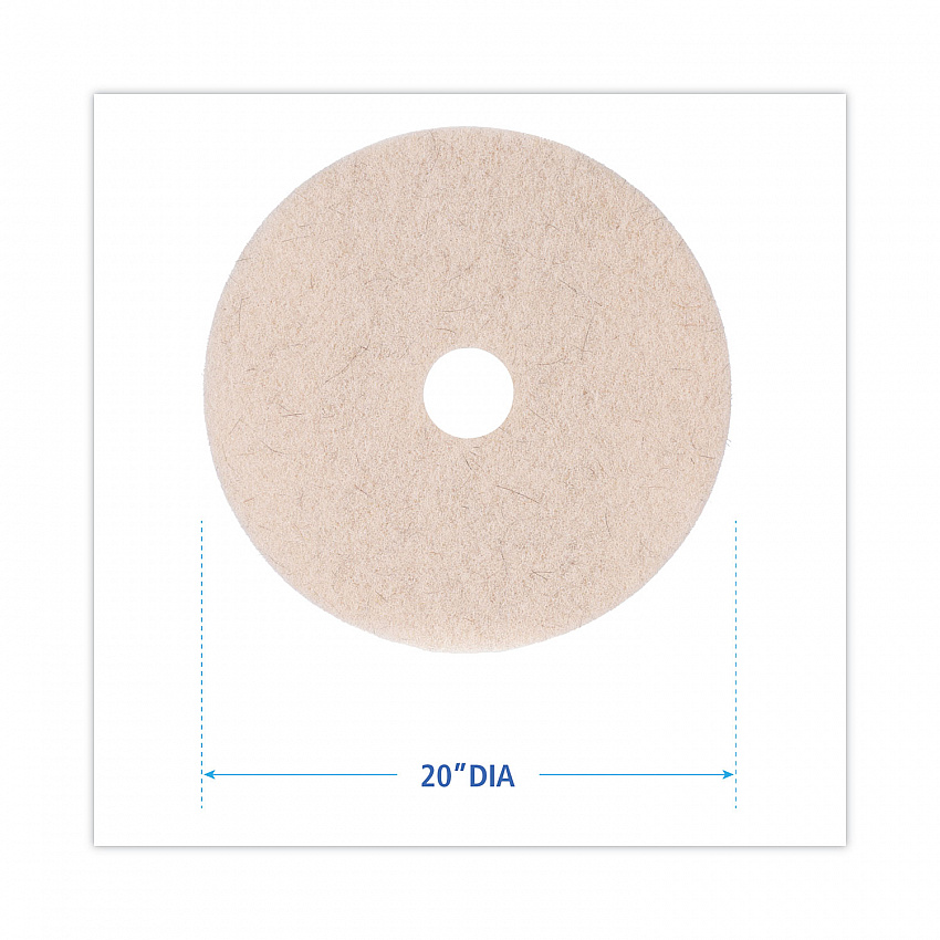 Natural Hog Hair Burnishing Floor Pads, 20" Diameter, Tan, 5/Carton (4020NHE)