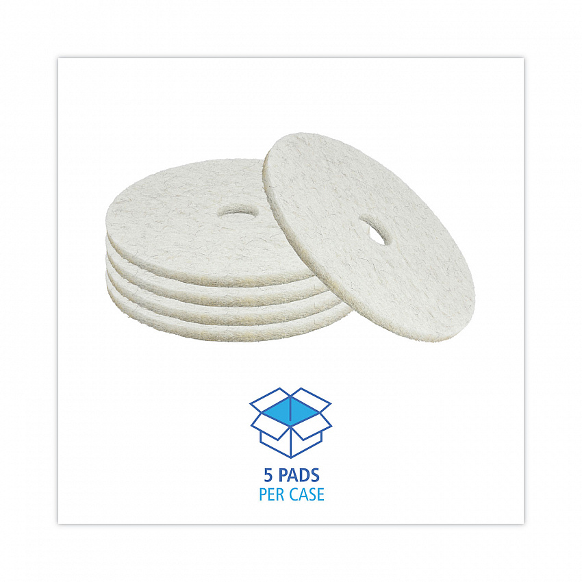Natural Burnishing Floor Pads, 20" Diameter, White, 5/Carton (4020NAT)