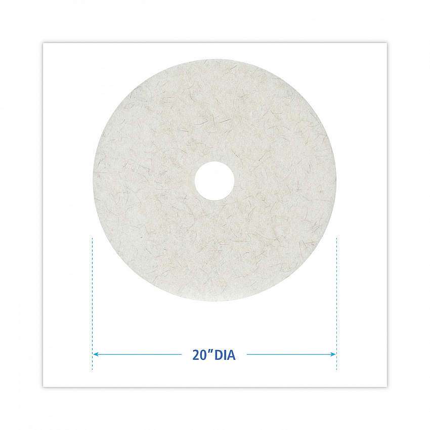 Natural Burnishing Floor Pads, 20" Diameter, White, 5/Carton (4020NAT)