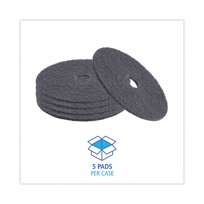 High Performance Stripping Floor Pads, 20" Diameter, Black, 5/Carton (4020HIP)
