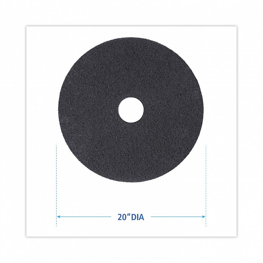 High Performance Stripping Floor Pads, 20" Diameter, Black, 5/Carton (4020HIP)