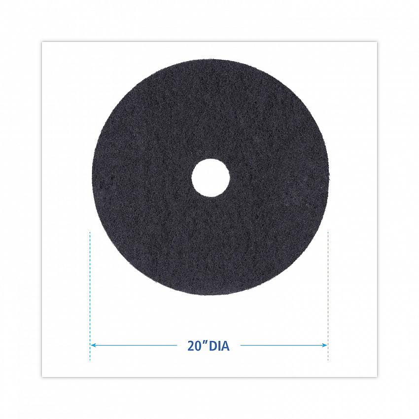 Stripping Floor Pads, 20" Diameter, Black, 5/Carton (4020BLA)