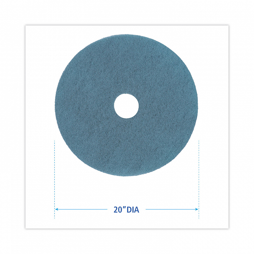 Burnishing Floor Pads, 20" Diameter, Aqua, 5/Carton (4020AQU)