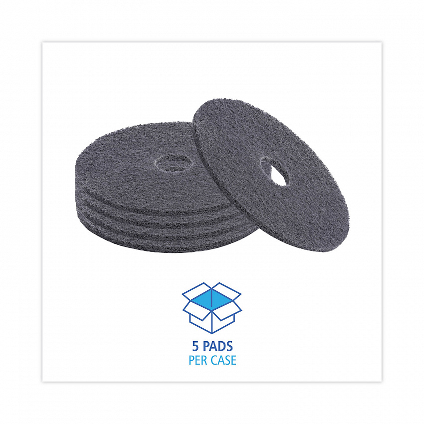 High Performance Stripping Floor Pads, 17" Diameter, Black, 5/Carton (4017HIP)
