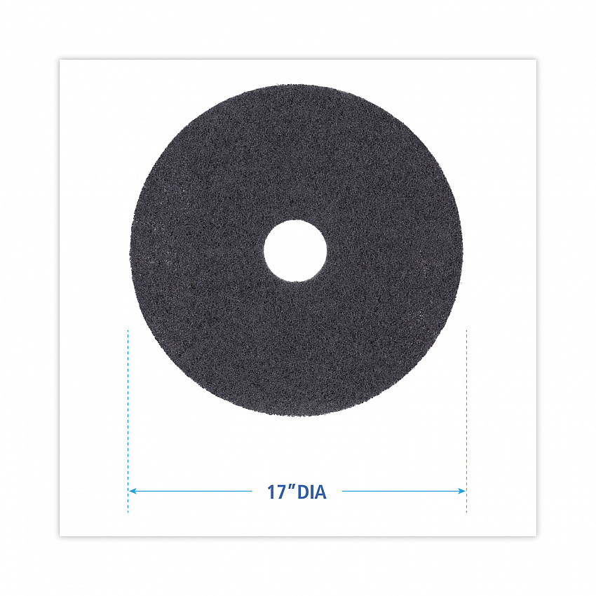 High Performance Stripping Floor Pads, 17" Diameter, Black, 5/Carton (4017HIP)