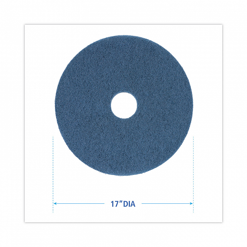 Scrubbing Floor Pads, 17" Diameter, Blue, 5/Carton (4017BLU)