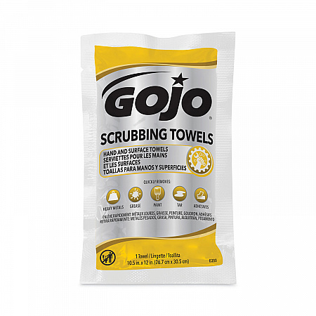 Scrubbing Towels in Counter Display, Hand Cleaning, 12.25 x 10.5, Fresh Citrus, 4 Boxes, 80 Individually Wrapped Wipes/Carton (638004)