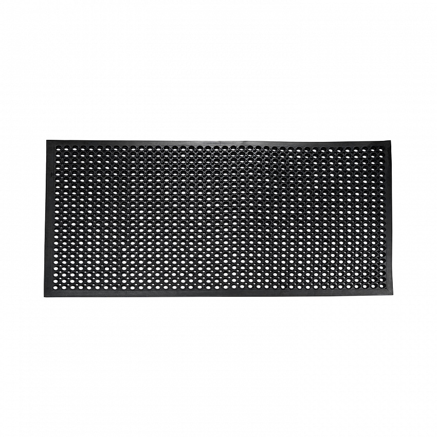 Safewalk-Light Wet/Oily Floor Anti-Fatigue Drainage Mats, 0.5" Thick, 36" x 10 ft, Black Perforated Surface (WSCT31BK)